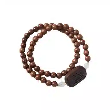 吉瑶 国风民族风 高级感 新中式念珠 梵文平安牌 转运珠  国潮中式简约穿搭 檀木 手串 男女同款情侣款