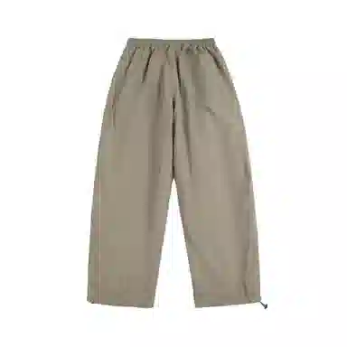 兔先森 山系撞色字母刺绣多拉链摇粒绒加绒加厚保暖裤脚可调节直筒宽松工装长裤休闲裤 男女同款