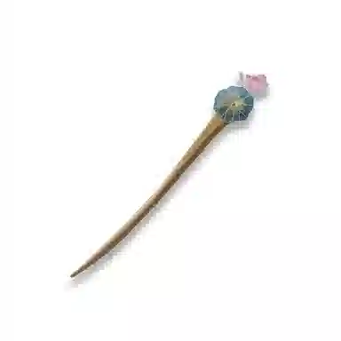 大唐国鼎 荷叶荷花新中式复古风小众设计优雅国潮 精致纹理旺事业学业本命年财运 好运 木 发簪 女款