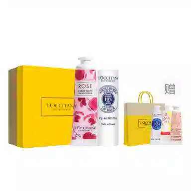 欧舒丹 手唇套装樱花乳木果玫瑰之心护手霜唇膏香氛礼盒 滋润保湿防干裂