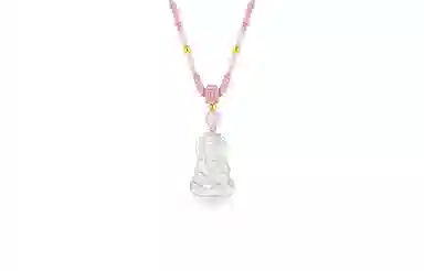 中国珠宝 观音 新中式国潮温婉大气优雅精致简约日常百搭 幸福美满吉祥如意 好运锁骨链 玉髓 项链 男女同款情侣款