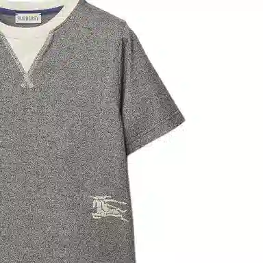 Burberry Two-Tone Cotton T-Shirt LogoT