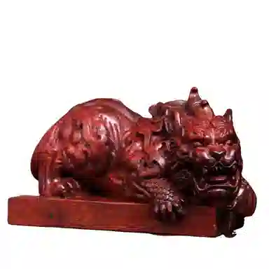 吉千年 【顺丰包邮】新中式复古潮流风 好运 招财进宝 平安顺遂 镇水兽 赞比亚 血檀 摆件 男女同款情侣款