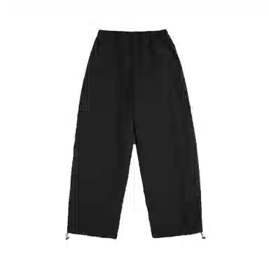 兔先森 山系撞色字母刺绣多拉链摇粒绒加绒加厚保暖裤脚可调节直筒宽松工装长裤休闲裤 男女同款