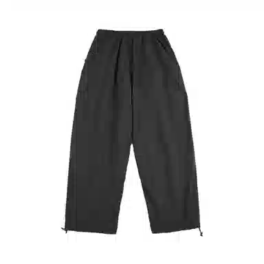 兔先森 山系撞色字母刺绣多拉链摇粒绒加绒加厚保暖裤脚可调节直筒宽松工装长裤休闲裤 男女同款