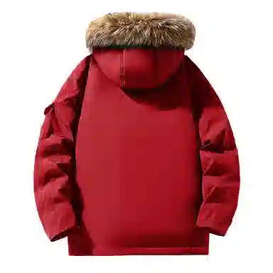 雅鹿 连帽中长款百搭羽绒服 男女同款 黑色