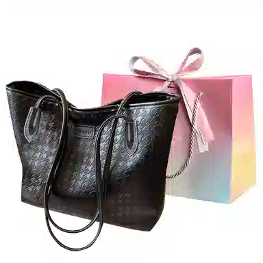 Ainito Woven Tote Bag Black/Khaki