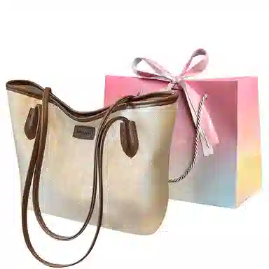 Ainito Woven Tote Bag Black/Khaki