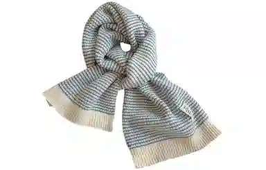 优幽兰 韩版百搭氛围感条纹时尚潮流高级感加厚保暖学生休闲简约显气质穿搭 仿羊绒 绒线围巾 女款