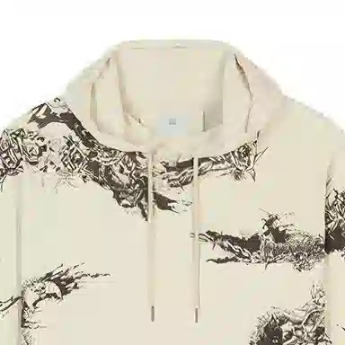 Givenchy SS21 Oversized Gothic Logo Hoodie Gray