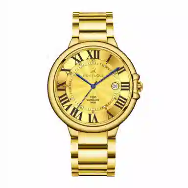 梦特娇 法国巴黎轻奢品牌 男款腕表经典商务简约 手表 金表 学生 爸爸父亲 职场人员 礼袋礼盒装 石英机芯 精钢表带 男女同款 金色表盘