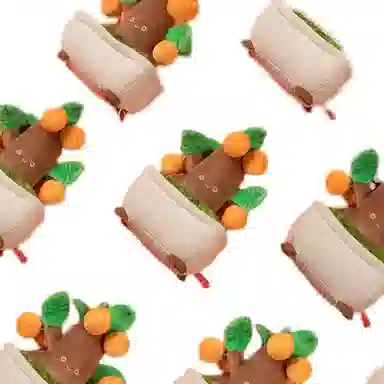 博物文创 盆栽 金桔树 毛绒