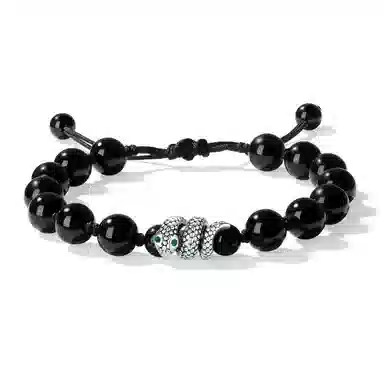 【普陀山官方已祝福】 普陀山文创 新中式纳福灵蛇 本命年生肖蛇招财串珠 生日送礼  礼盒装 猫眼石 手链 男女同款情侣款