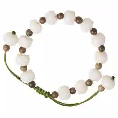 書卓 新中式百搭文玩饰品 复古设计国风有钱花#好运 升学上岸必戴 白玉菩提 手串 男女同款情侣款