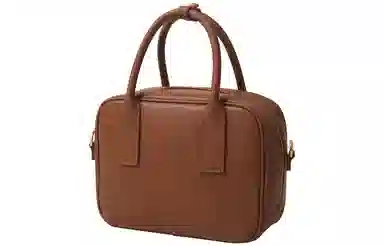 妙迪 秋冬复古时尚保龄球包波士顿枕头包 植鞣头层牛皮 单肩斜挎手提包 中号 女款 琥珀棕