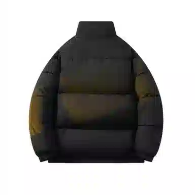 鸭鸭 简约字母印花宽松休闲时尚百搭舒适柔软立领面包羽绒服 男女同款