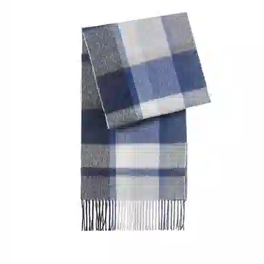 【精选羊毛】 浪莎 冬季韩版百搭加厚保暖围脖羊毛格子围巾披肩两用围脖 男女同款 礼盒装 绒线围巾 男女同款情侣款