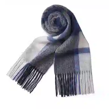 【精选羊毛】 浪莎 冬季韩版百搭加厚保暖围脖羊毛格子围巾披肩两用围脖 男女同款 礼盒装 绒线围巾 男女同款情侣款