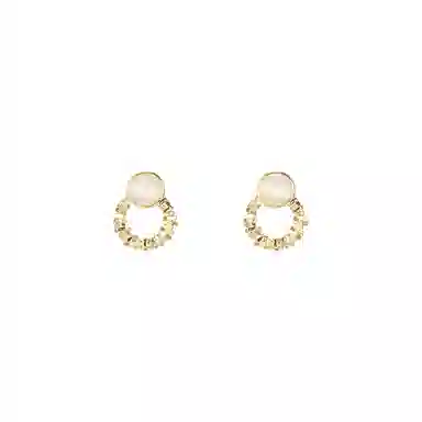 芒果饰品 碎银子几何绝美气质 铜 耳环 女款