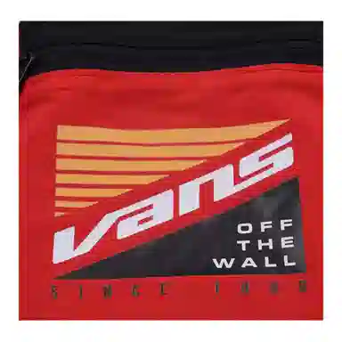 Vans Letter Print Crossbody Bag Red Black