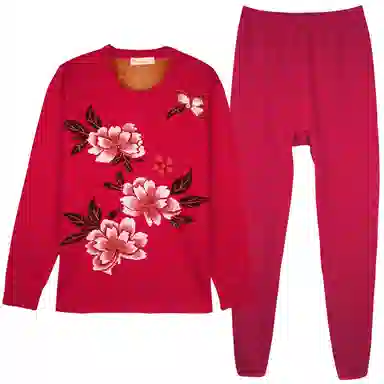 兰缪 圆领抗寒锁温耐磨舒适透气亲肤柔软保暖套装 女款