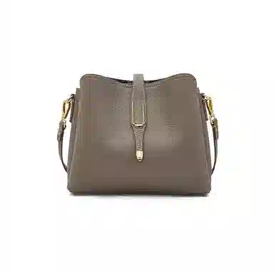 老人头 时尚百搭 牛皮拼合成革 斜挎包 女款 灰色