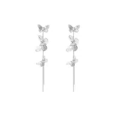 芒果饰品 蝴蝶流苏 铜 耳环 女款