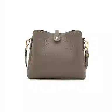 老人头 时尚百搭 牛皮拼合成革 斜挎包 女款 灰色