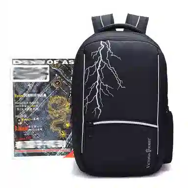 维多利亚旅行者 休闲通勤时尚运动职场简约便捷笔记本电脑 尼龙 双肩包 男女同款情侣款 黑色