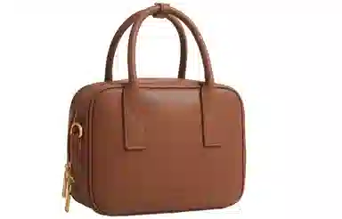 妙迪 秋冬复古时尚保龄球包波士顿枕头包 植鞣头层牛皮 单肩斜挎手提包 中号 女款 琥珀棕