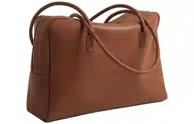 妙迪 高级感大容量复古公文波士顿包秋冬时尚通勤简约百搭保龄球包 牛皮 腋下包单肩手提包 大号 女款 琥珀棕/典雅黑