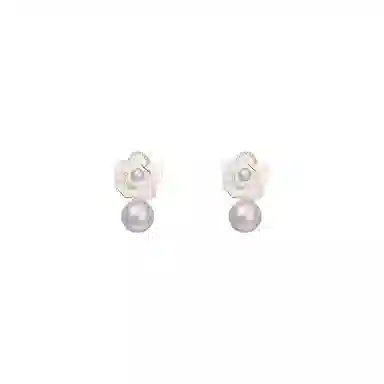 芒果饰品 玫瑰珍珠 铜 耳钉 女款