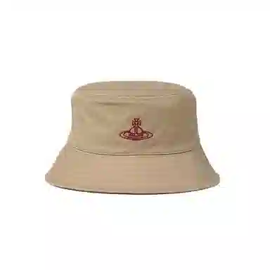 Vivienne Westwood Logo Cotton Bucket Hat Beige