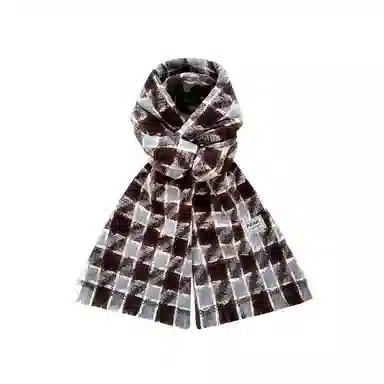 匹克 韩系流苏冬季保暖加厚千鸟格百搭 绒线围巾 男女同款情侣款