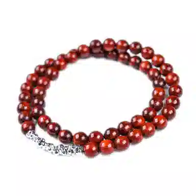 物㯖 小众设计双圈碎银几两文玩新中式轻奢高级感佛珠诸事顺遂平安喜乐八方来财盘玩念珠#寓意好物 血檀 木作手串 男女同款情侣款