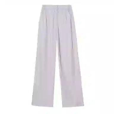 法文箱子 直筒高腰纯色休闲裤 女款 浅灰