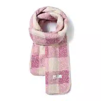 啄木鸟 撞色格子高级感保暖韩系复古加厚 绒线围巾 男女同款情侣款