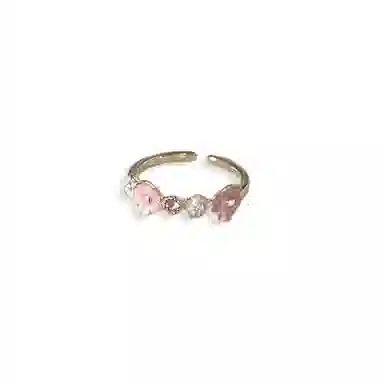 希遇 柔花语戒指 新中式国潮轻奢 简约设计 小众 花朵 可爱 精致通勤百搭 合金/滴釉 戒指 男女同款情侣款