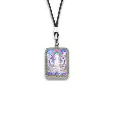 天台山 【天台山官方已祝福加持】天台山四臂观音唐卡观音菩萨唐卡招财转运诸事顺遂好运复古小众 合金 吊坠 男女同款情侣款