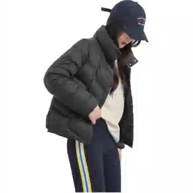 鸭鸭 休闲时尚短款立领防寒保暖外穿羽绒服 女款 黑色