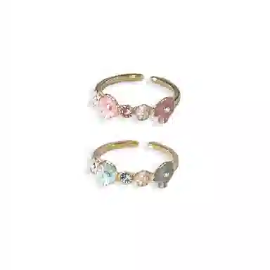 希遇 柔花语戒指 新中式国潮轻奢 简约设计 小众 花朵 可爱 精致通勤百搭 合金/滴釉 戒指 男女同款情侣款