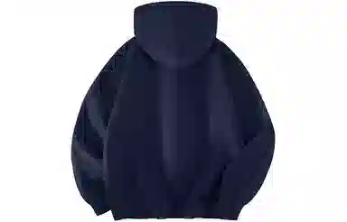 快鱼 韩系高级感街头时尚氛围感重磅个性手绘印花宽松舒适简约休闲无性别主义日常通勤必备连帽卫衣 男女同款 藏青