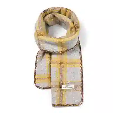 啄木鸟 撞色格子高级感保暖韩系复古加厚 绒线围巾 男女同款情侣款