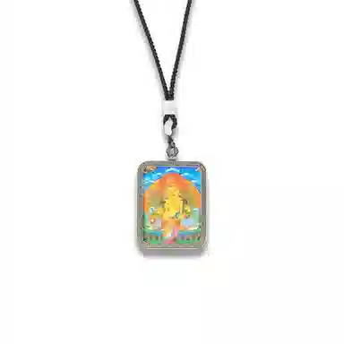 天台山 【天台山官方已祝福加持】天台山藏式国朝唐卡新中式黄财神扎基拉姆好运 合金 吊坠 男女同款情侣款