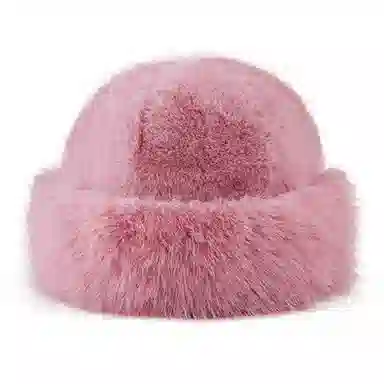 浪莎 外贸日系毛茸茸加绒保暖防寒大头围加厚显脸小 聚酯纤维 盆帽 女款