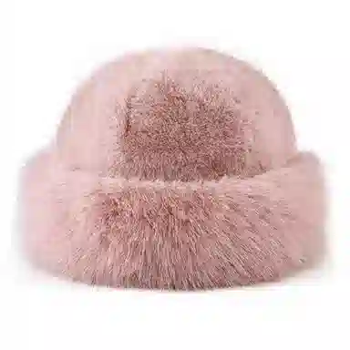 浪莎 外贸日系毛茸茸加绒保暖防寒大头围加厚显脸小 聚酯纤维 盆帽 女款