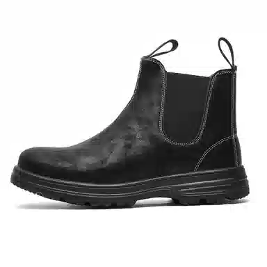 威世米邦 超纤皮 英伦复古 短筒 切尔西靴 男款 黑色