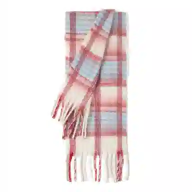 【柠檬海盐】 雅鹿优选 超显白温暖奶黄格纹加厚围巾冬季保暖流苏披肩围脖 男女同款情侣款 礼盒装 绒线围巾 男女同款情侣款