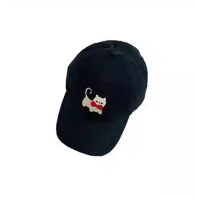 浪莎 甜美可爱牛仔小猫咪刺绣棒球帽时尚百搭显脸小 棉 鸭舌帽 男女同款情侣款
