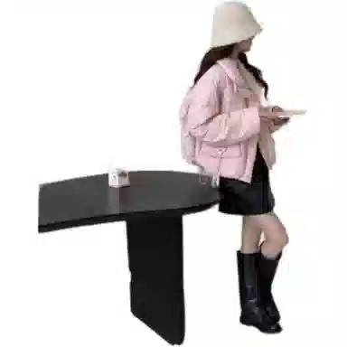 棉购 美式学院风简约百搭棉服 女款 粉色